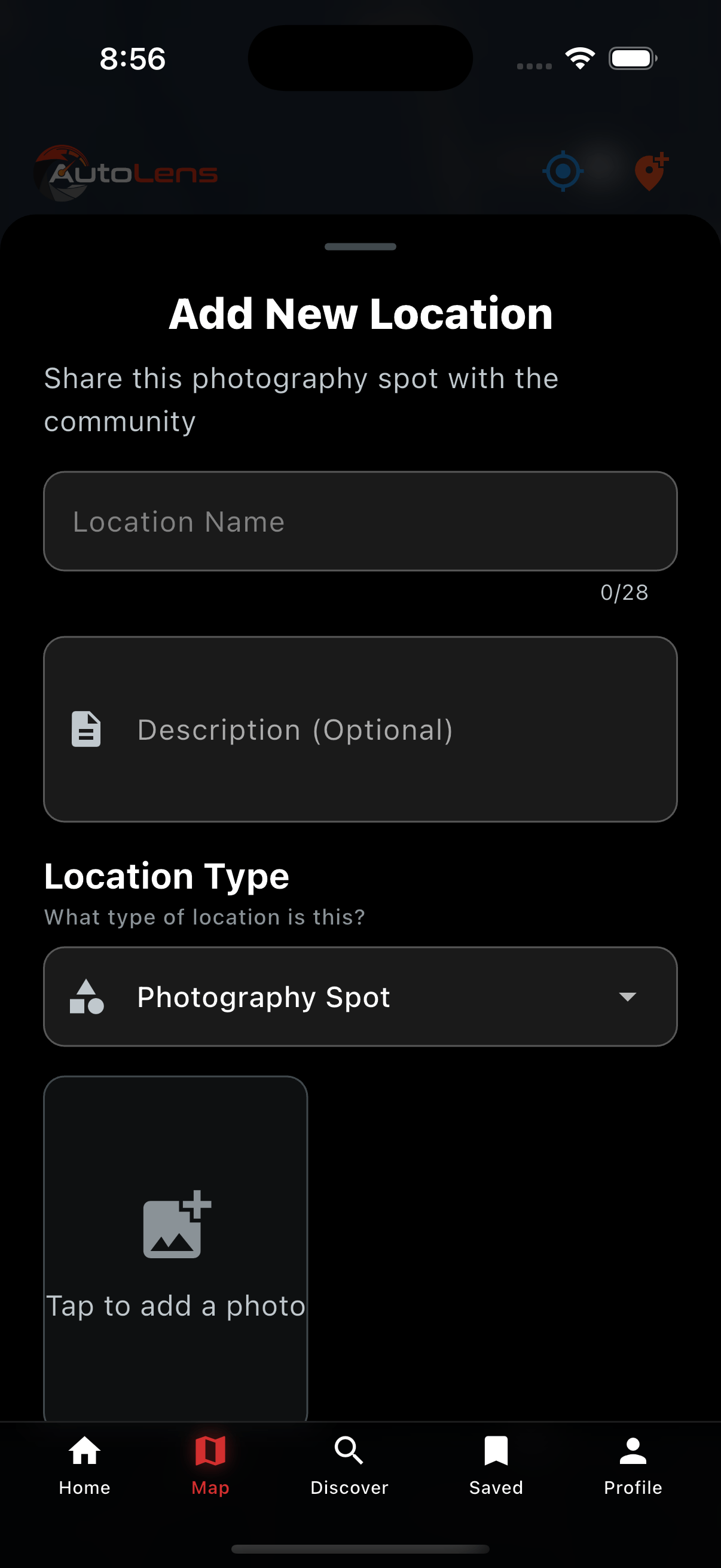 Adding a new spot to the map
